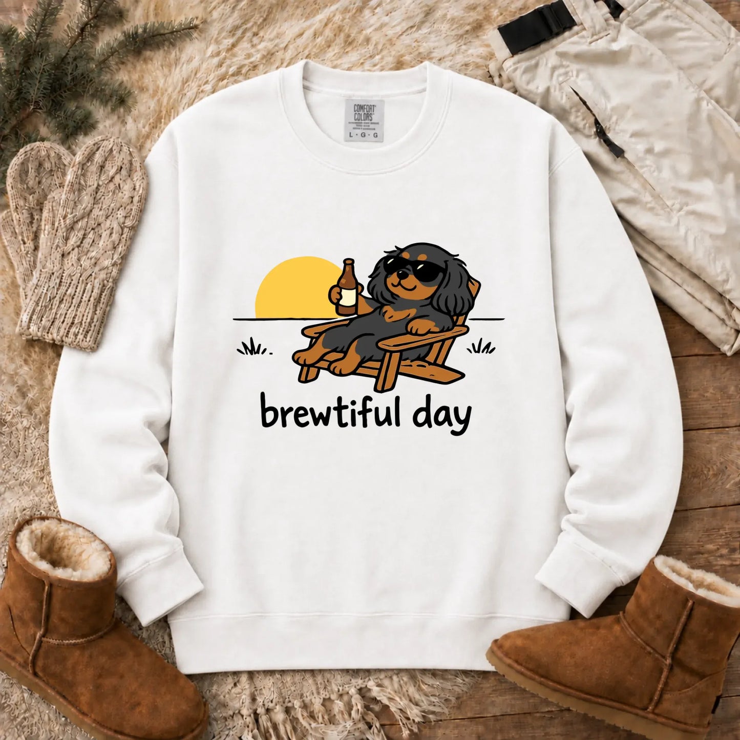 Sweatshirt White / S Custom Cavalier Brewtiful Beer Unisex Sweatshirt
