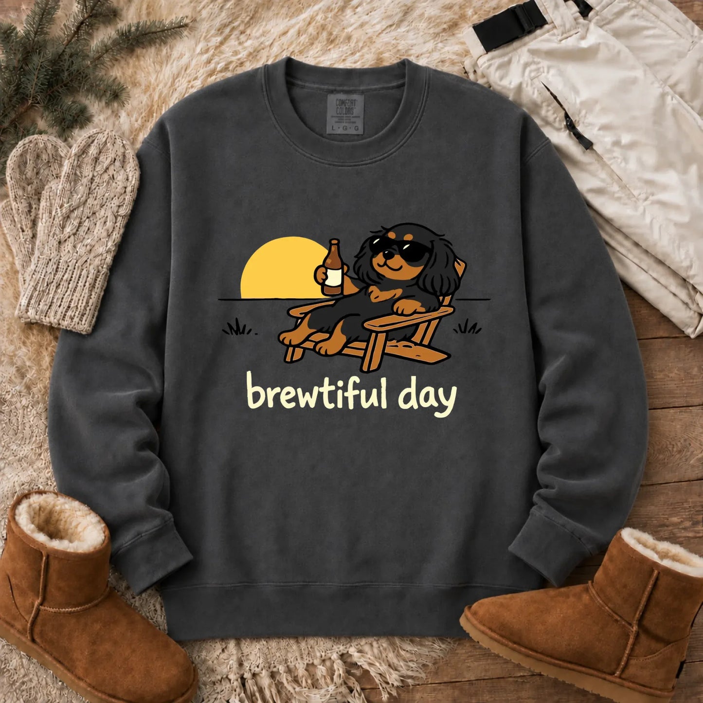 Sweatshirt Pepper / S Custom Cavalier Brewtiful Beer Unisex Sweatshirt