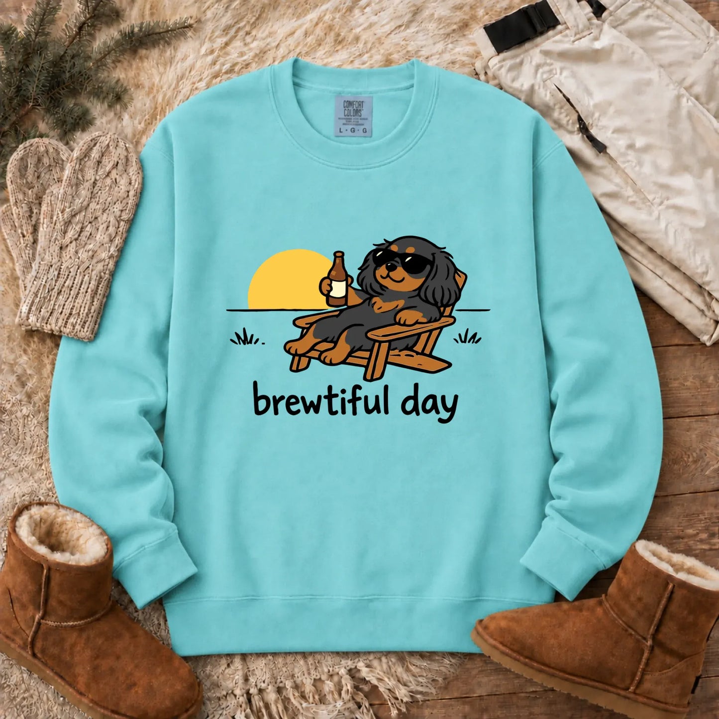 Sweatshirt Chalky Mint / S Custom Cavalier Brewtiful Beer Unisex Sweatshirt
