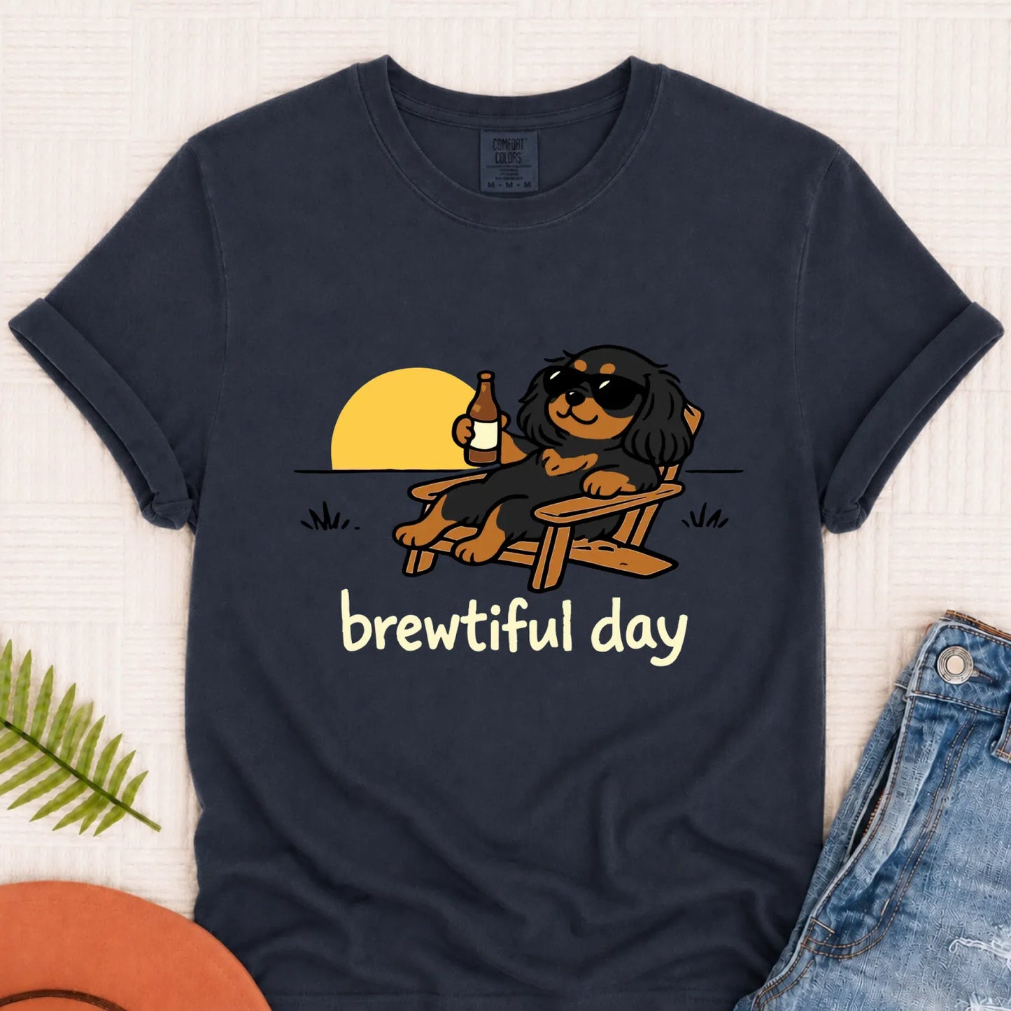 T-Shirt Navy / S Custom Cavalier Brewtiful Beer Unisex TShirt