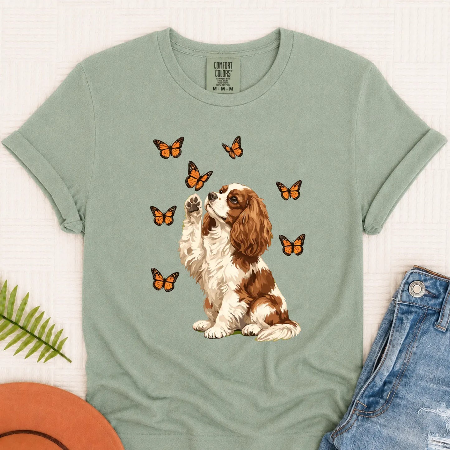 Custom Cavalier Butterfly Unisex TShirt Bay