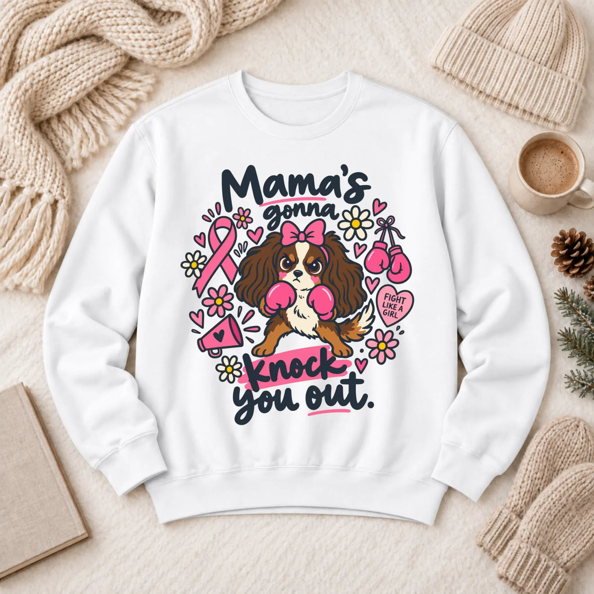 Custom Cavalier Cavalier Fighter Unisex Sweatshirt White