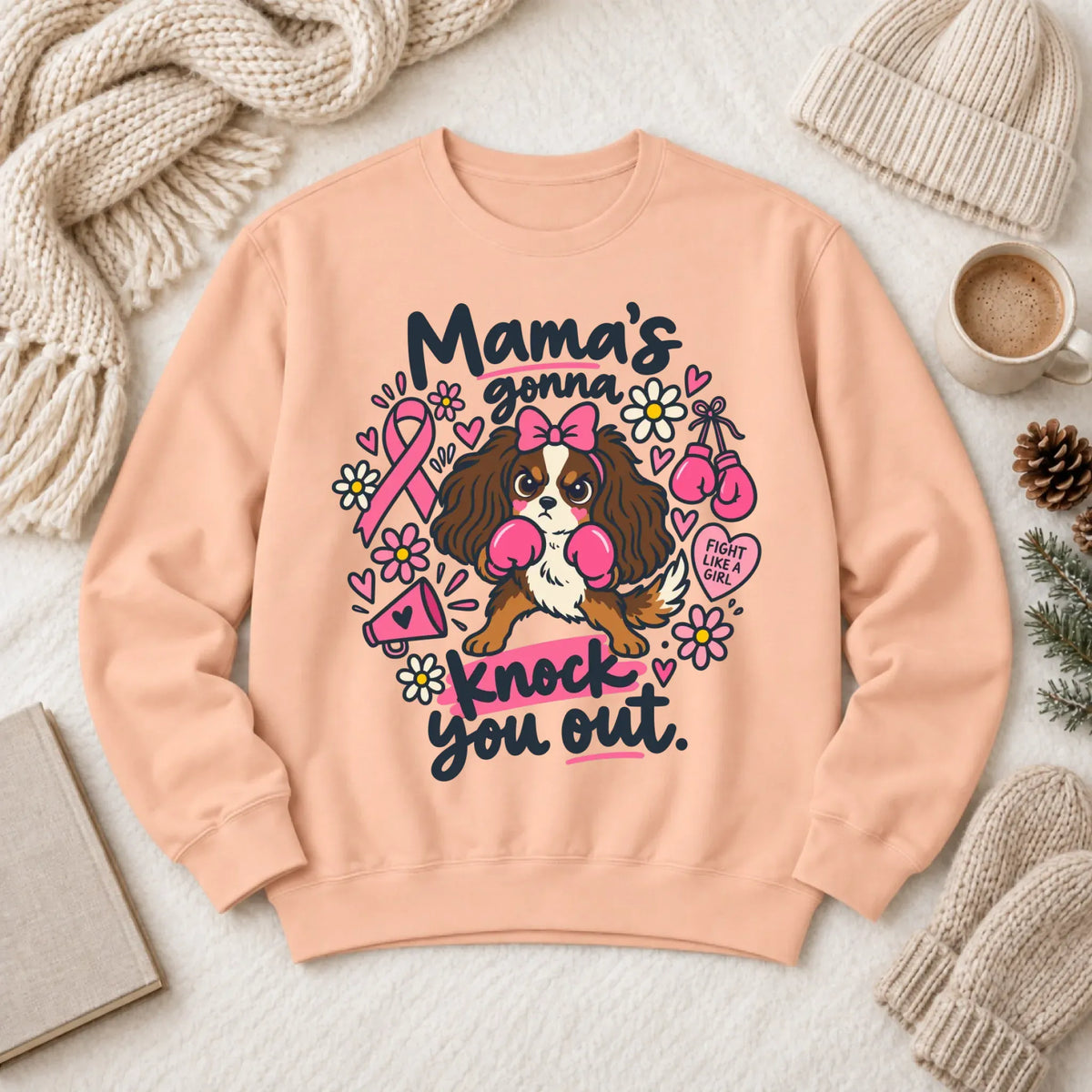 Custom Cavalier Cavalier Fighter Unisex Sweatshirt Peachy