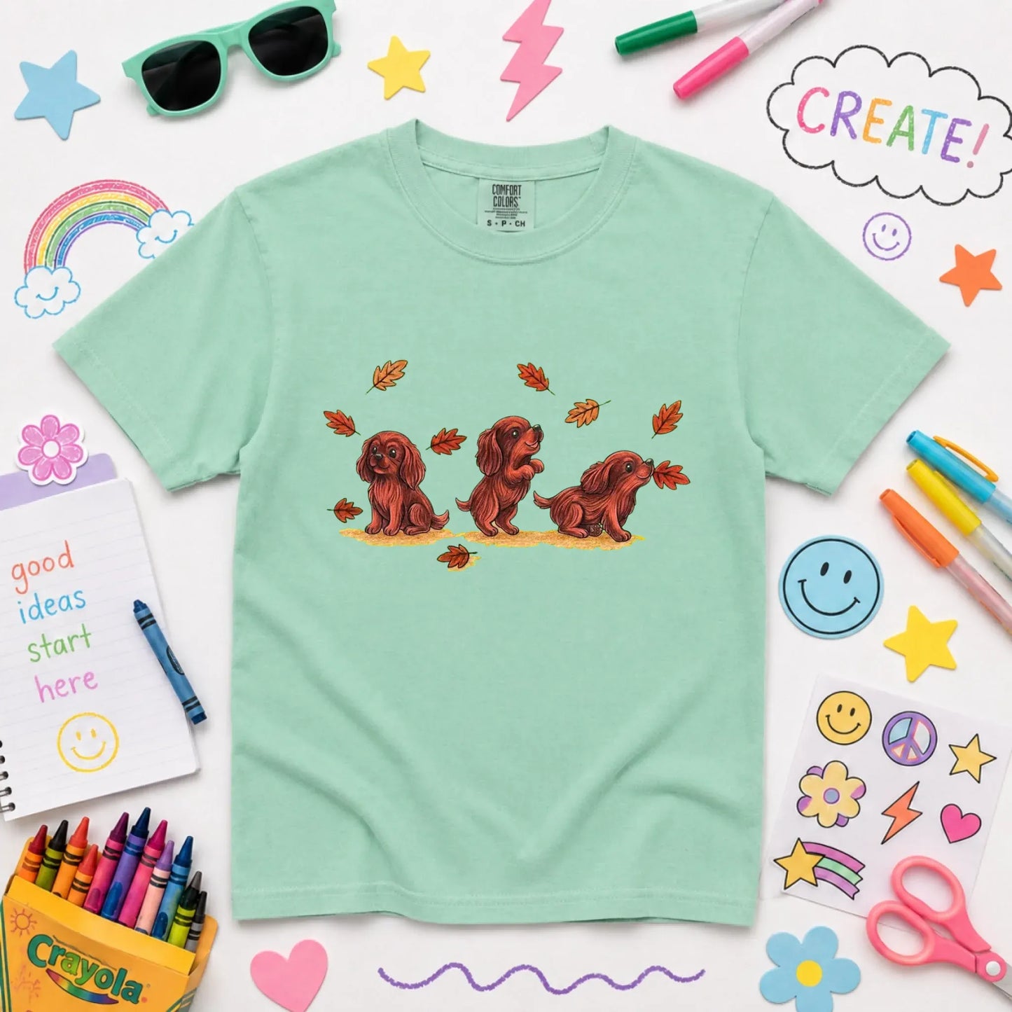 Customizer Island Reef / XS Custom Cavalier Chasing Leaves Unisex YOUTH TShirt
