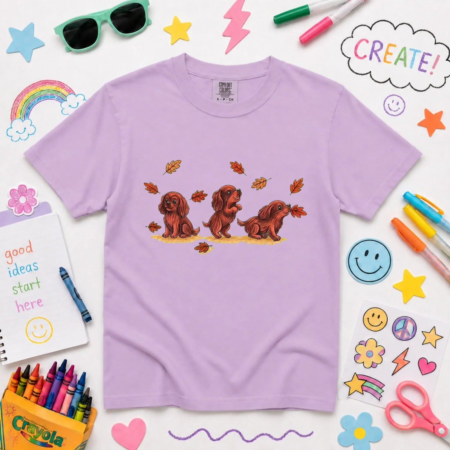 Customizer Orchid / XS Custom Cavalier Chasing Leaves Unisex YOUTH TShirt