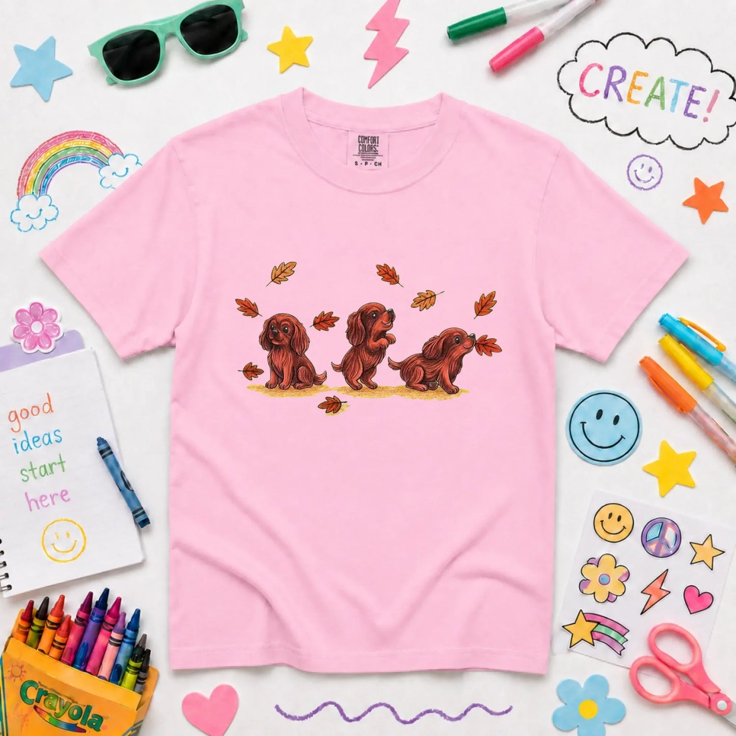 Customizer Blossom / XS Custom Cavalier Chasing Leaves Unisex YOUTH TShirt