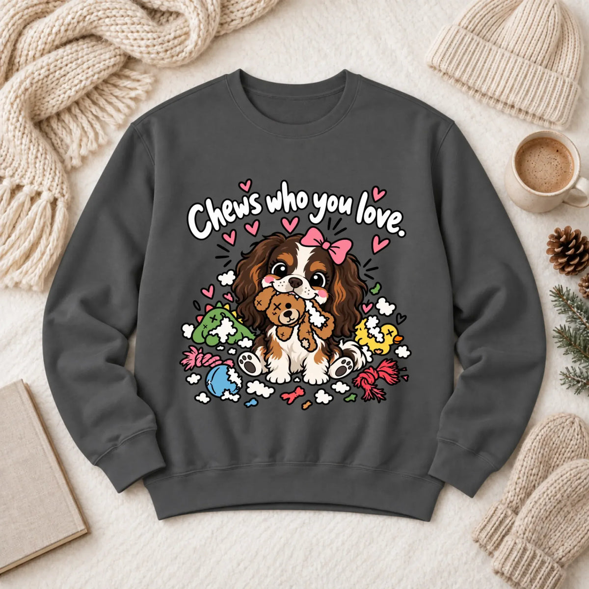 Customizer 1466 LW Sweatshirt Dark / Pepper / S Custom Cavalier Chews Who You Love Unisex Sweatshirt