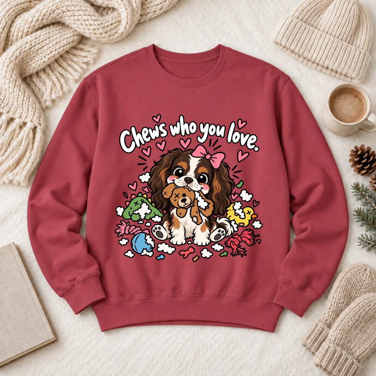 Customizer 1466 LW Sweatshirt Dark / Crimson / S Custom Cavalier Chews Who You Love Unisex Sweatshirt