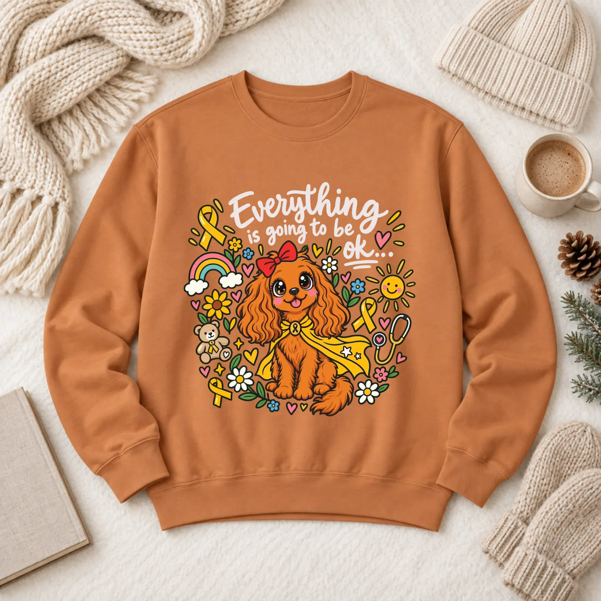 Custom Cavalier Childhood Cancer Unisex Sweatshirt Yam