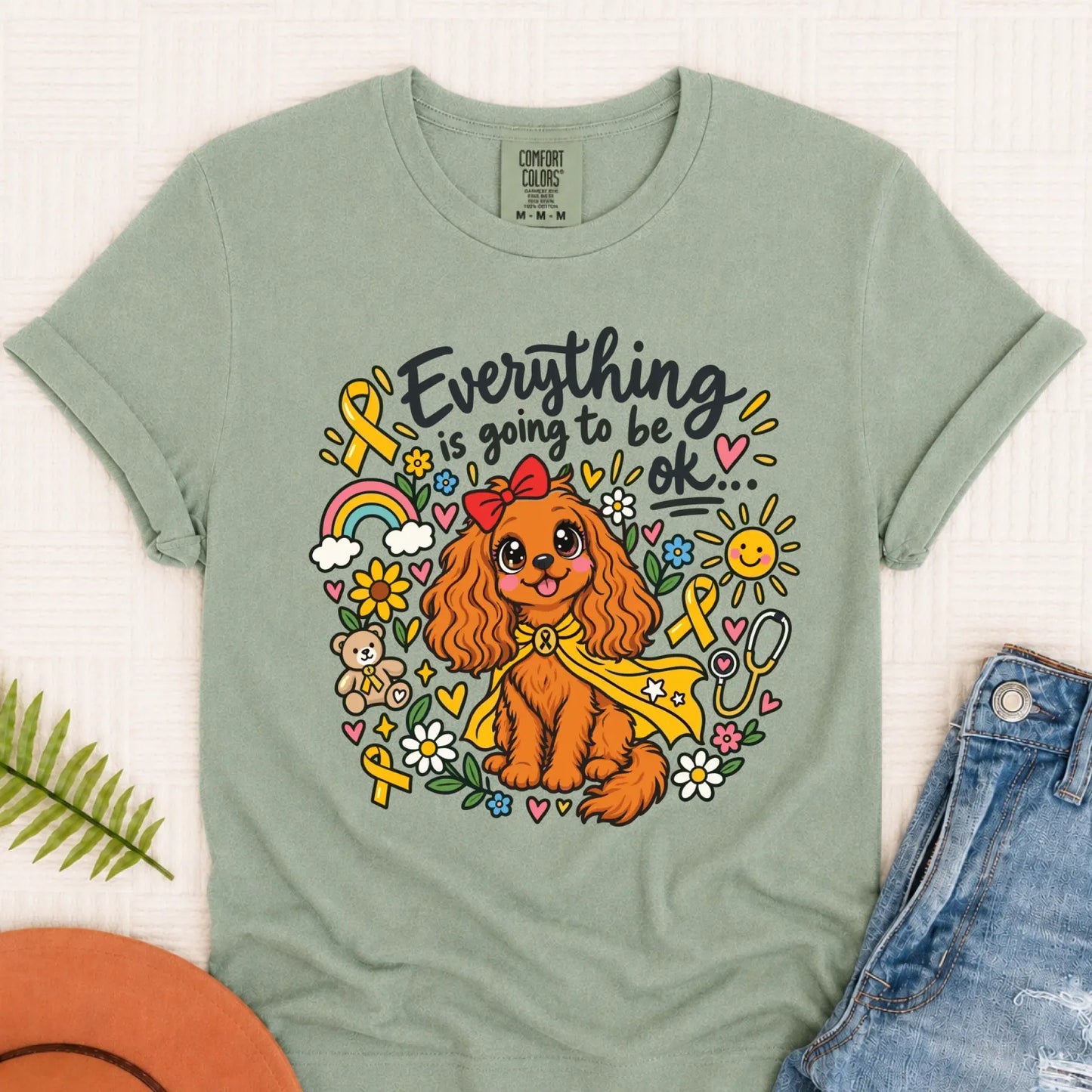 T-Shirt Bay / S Custom Cavalier Childhood Cancer Unisex Tshirt