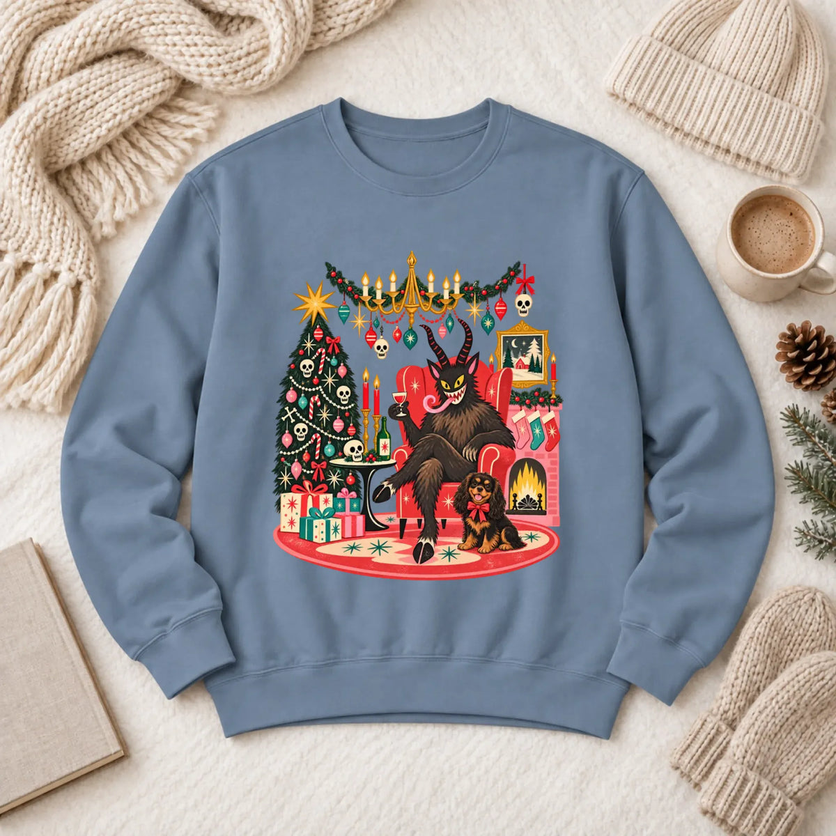 Custom Cavalier Christmas Krampus Unisex Sweatshirt - Sweatshirt - Good Girl John