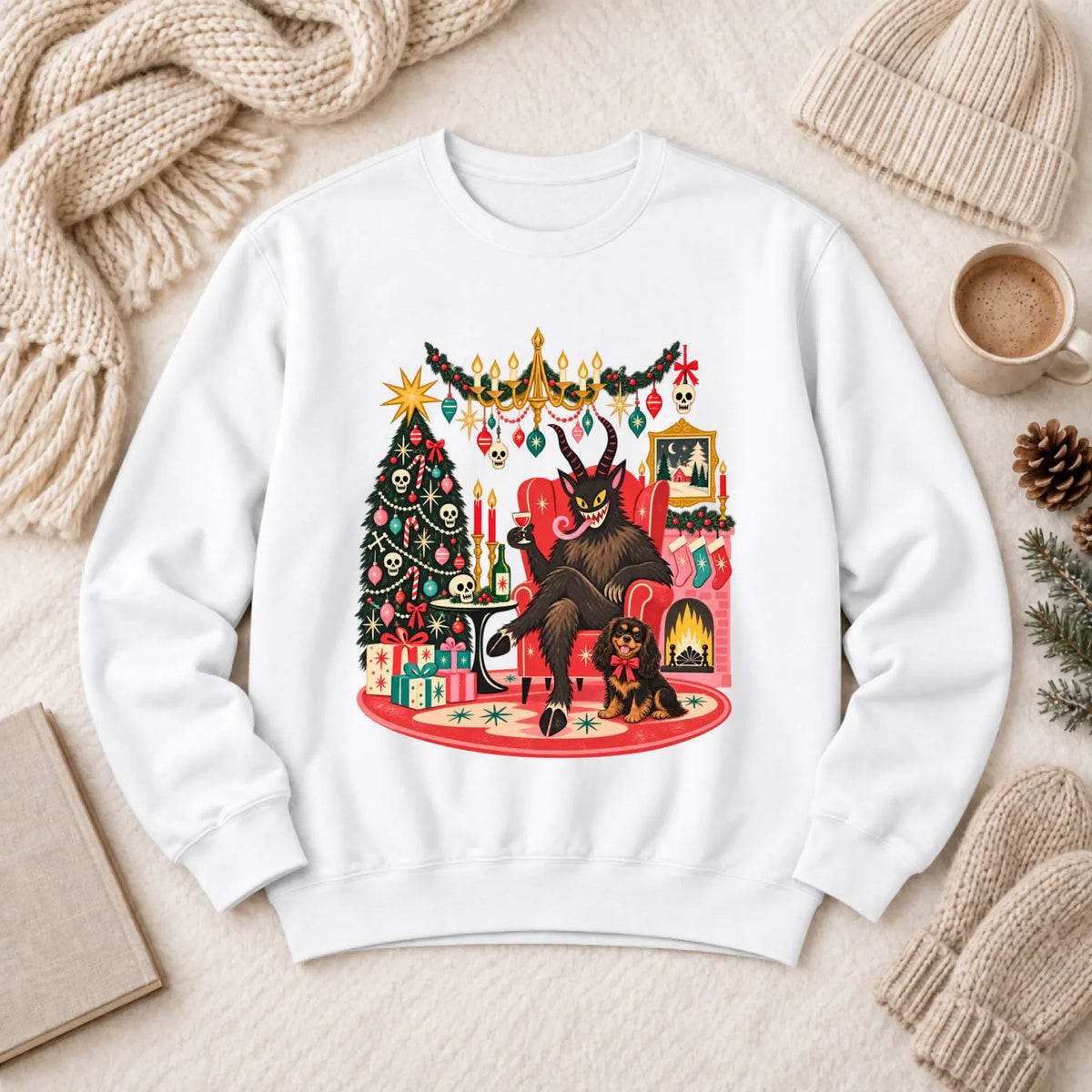 Custom Cavalier Christmas Krampus Unisex Sweatshirt - Sweatshirt - Good Girl John