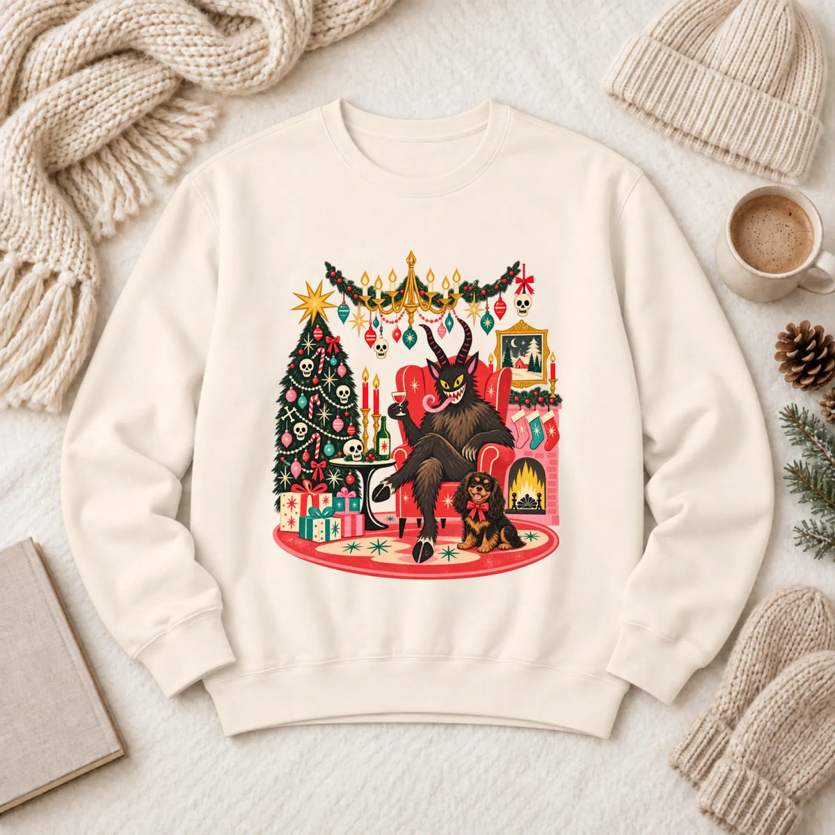 Custom Cavalier Christmas Krampus Unisex Sweatshirt - Sweatshirt - Good Girl John
