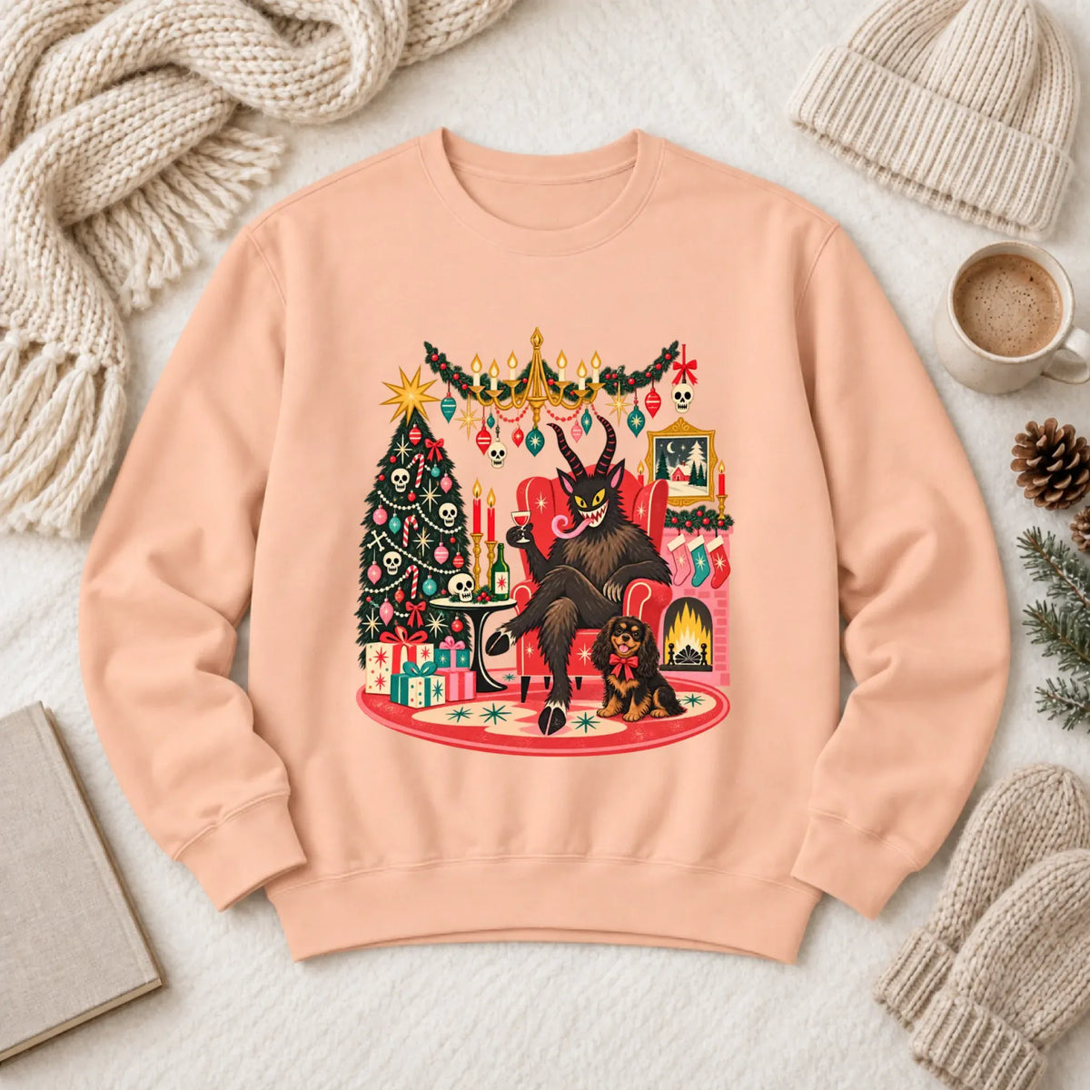 Custom Cavalier Christmas Krampus Unisex Sweatshirt - Sweatshirt - Good Girl John
