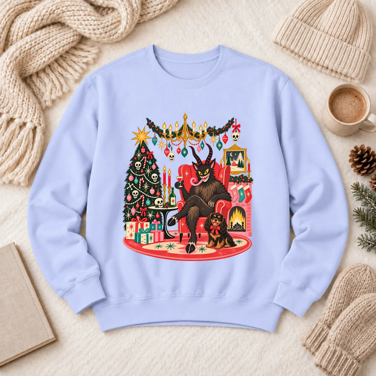 Custom Cavalier Christmas Krampus Unisex Sweatshirt - Sweatshirt - Good Girl John