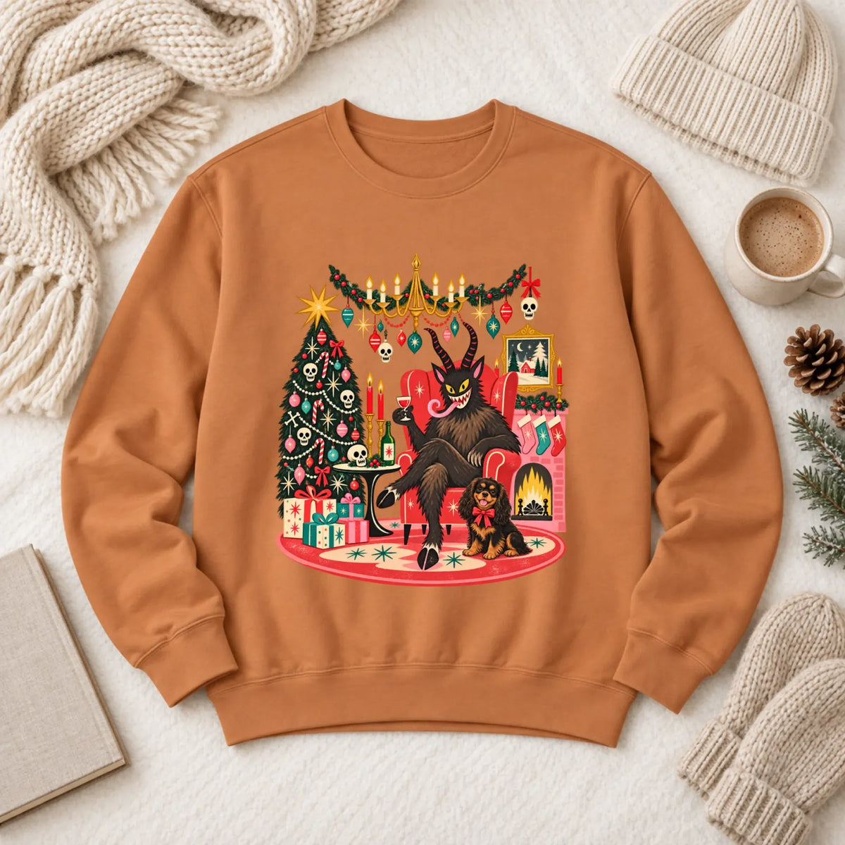 Custom Cavalier Christmas Krampus Unisex Sweatshirt - Sweatshirt - Good Girl John