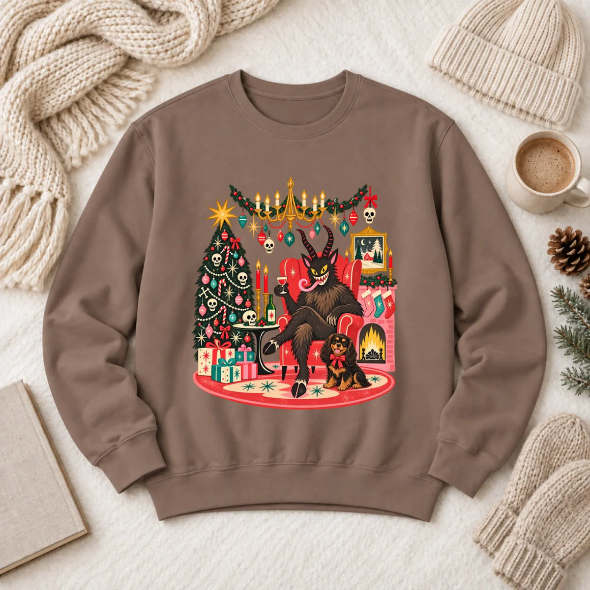 Custom Cavalier Christmas Krampus Unisex Sweatshirt - Sweatshirt - Good Girl John