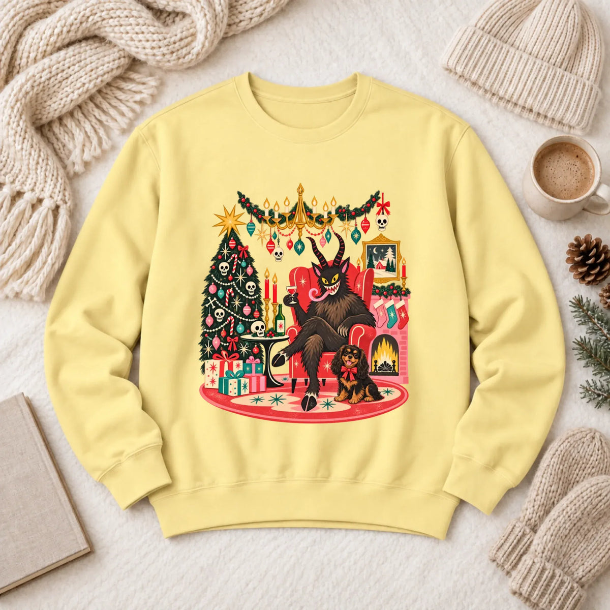 Custom Cavalier Christmas Krampus Unisex Sweatshirt - Sweatshirt - Good Girl John