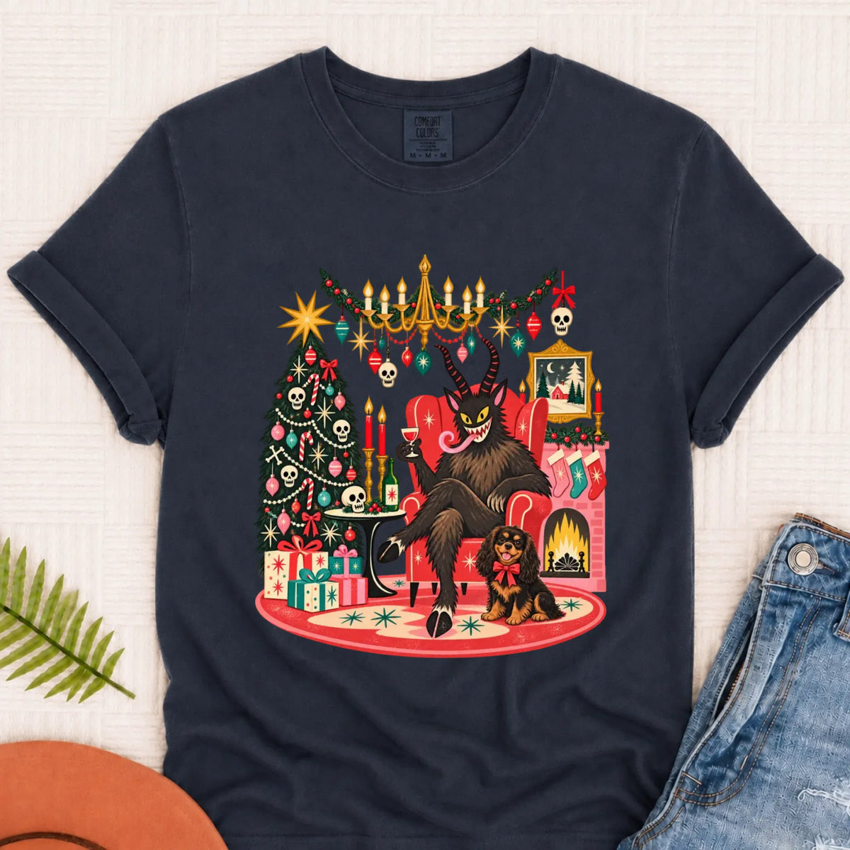 Custom Cavalier Christmas Krampus Unisex Tshirt - T-Shirt - Good Girl John