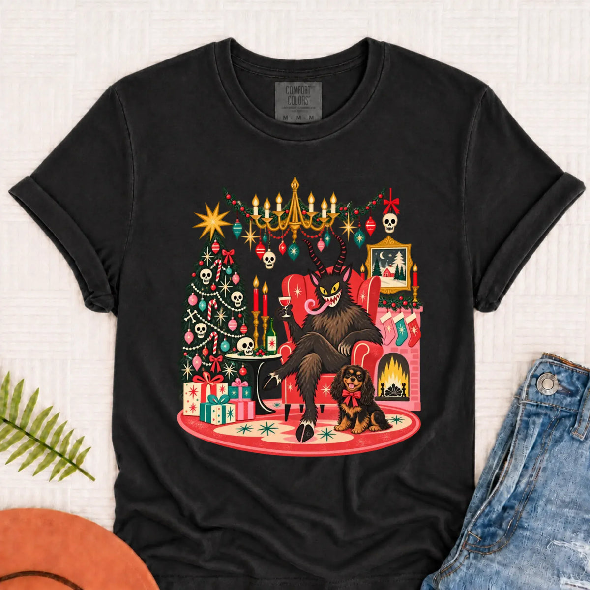 Custom Cavalier Christmas Krampus Unisex Tshirt - T-Shirt - Good Girl John