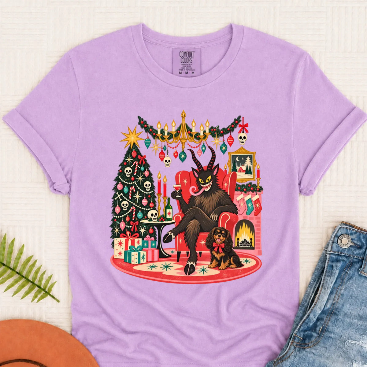Custom Cavalier Christmas Krampus Unisex Tshirt - T-Shirt - Good Girl John