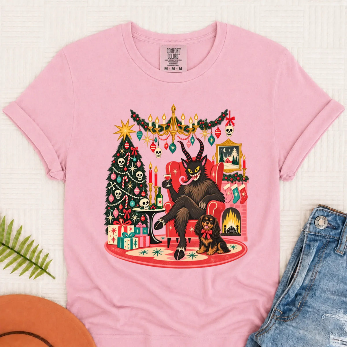 Custom Cavalier Christmas Krampus Unisex Tshirt - T-Shirt - Good Girl John