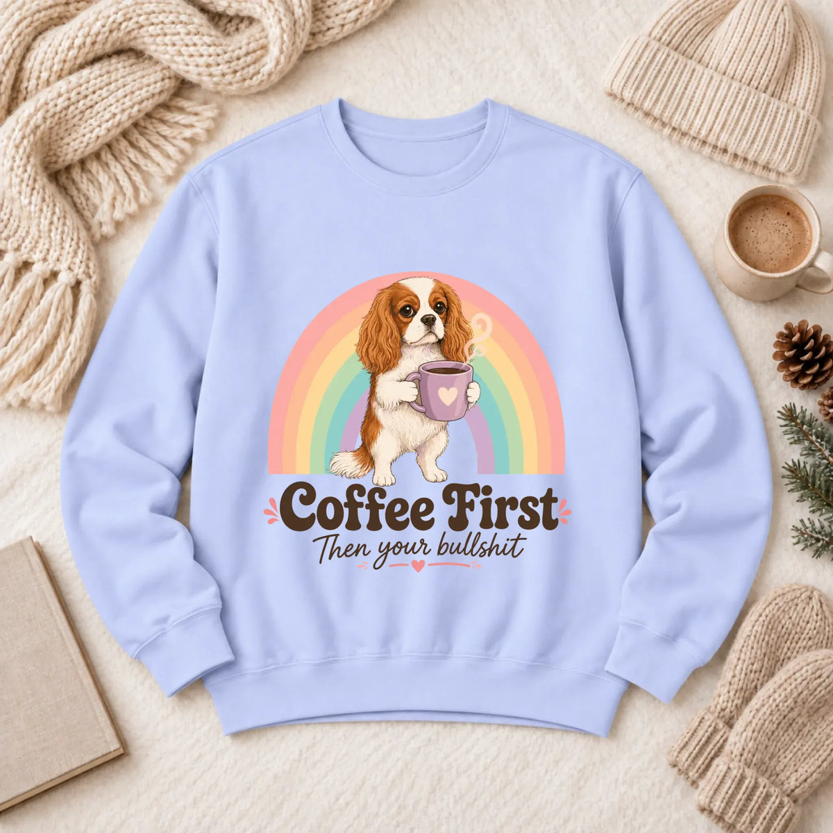 Custom Cavalier Coffee BS Unisex Sweatshirt Hydrangea