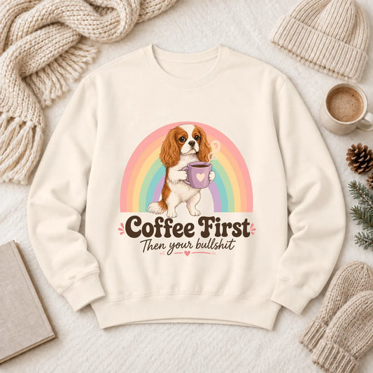Custom Cavalier Coffee BS Unisex Sweatshirt Ivory