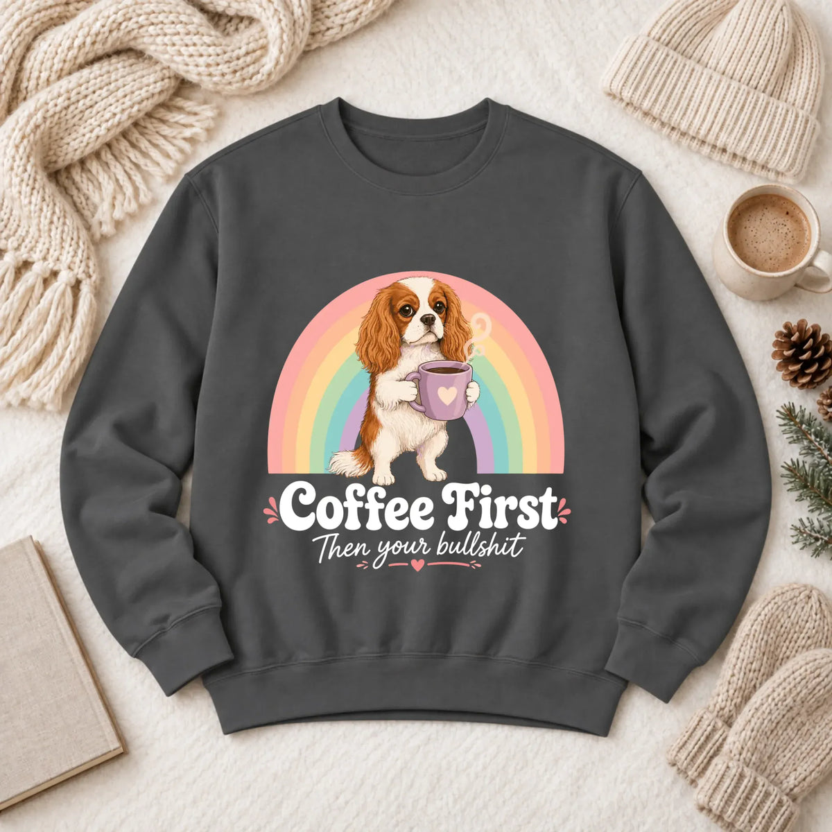 Custom Cavalier Coffee BS Unisex Sweatshirt Pepper