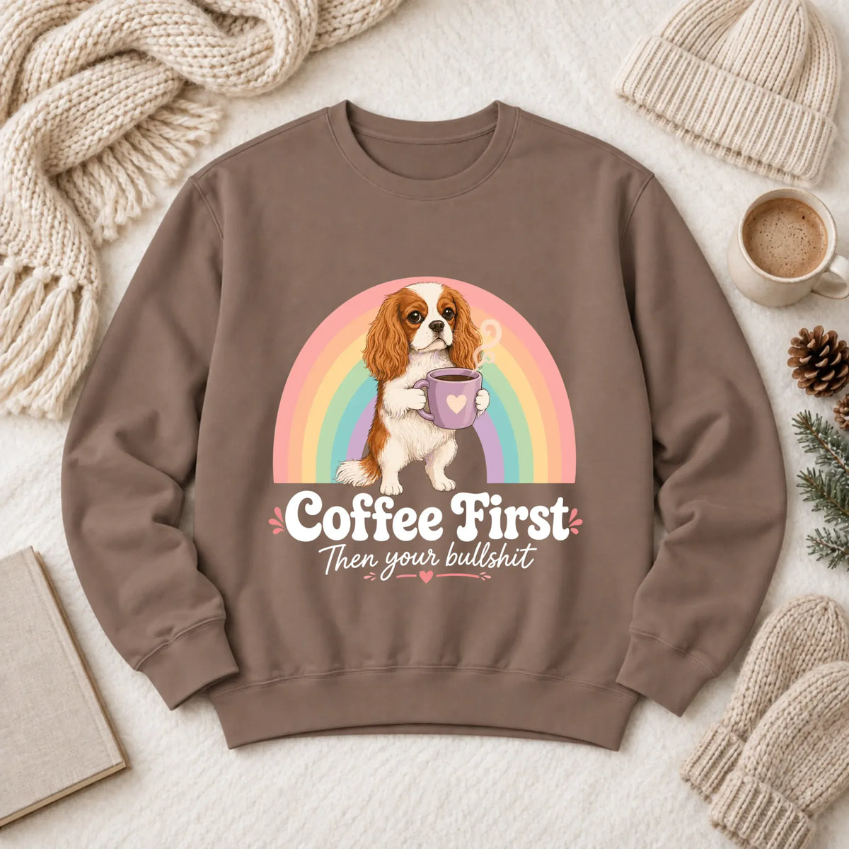 Custom Cavalier Coffee BS Unisex Sweatshirt Espresso