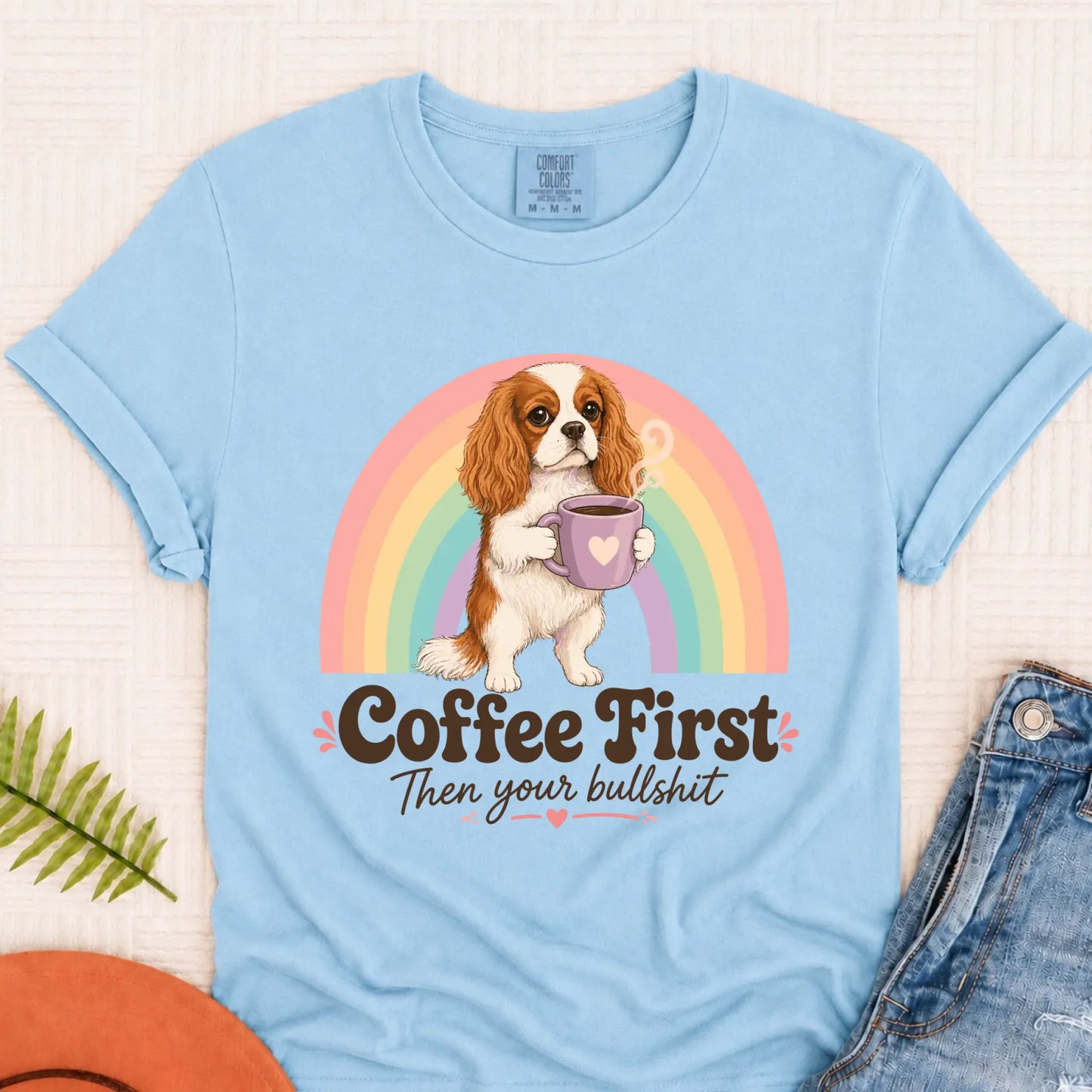 T-Shirt Chambray / S Custom Cavalier Coffee First Unisex TShirt