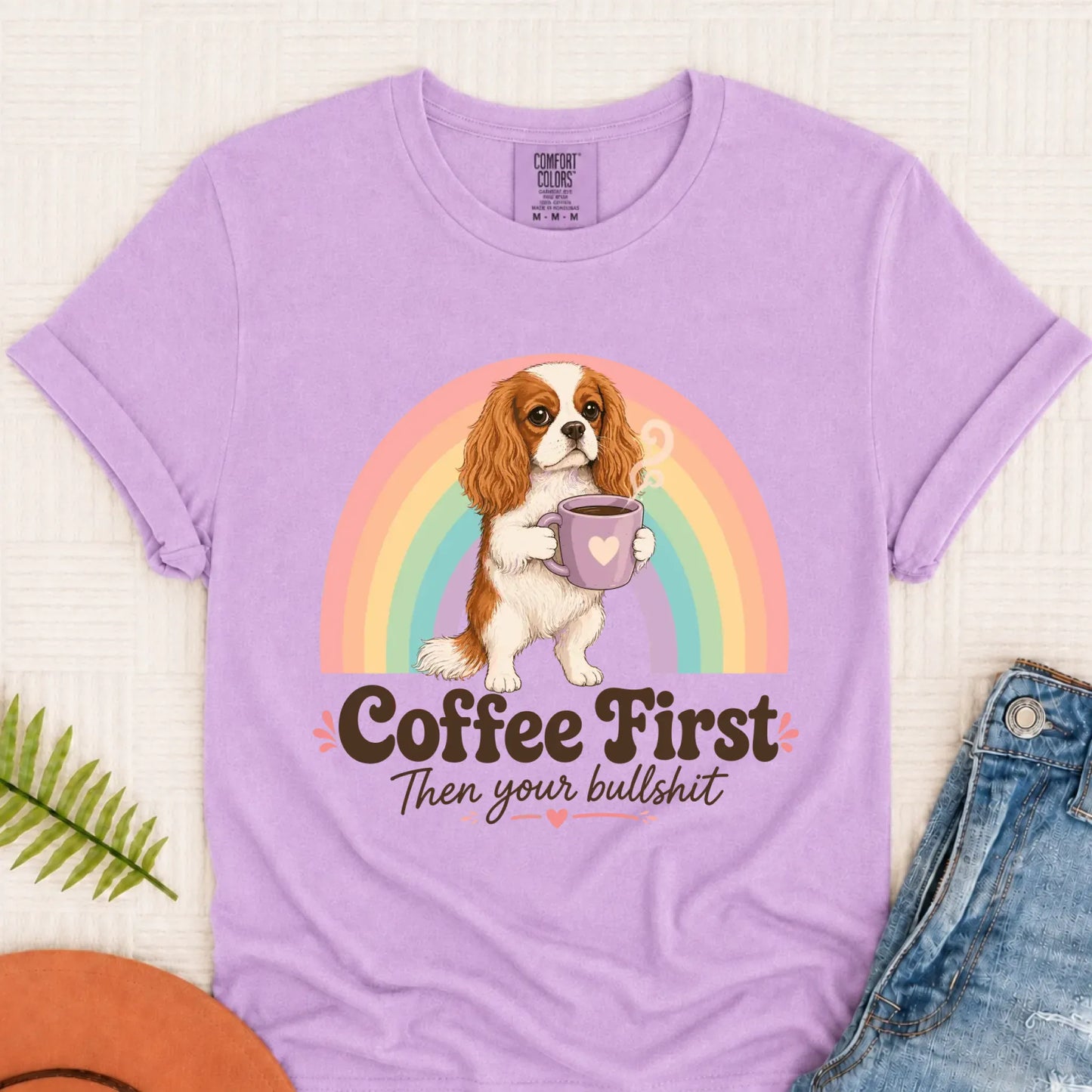 T-Shirt Orchid / S Custom Cavalier Coffee First Unisex TShirt