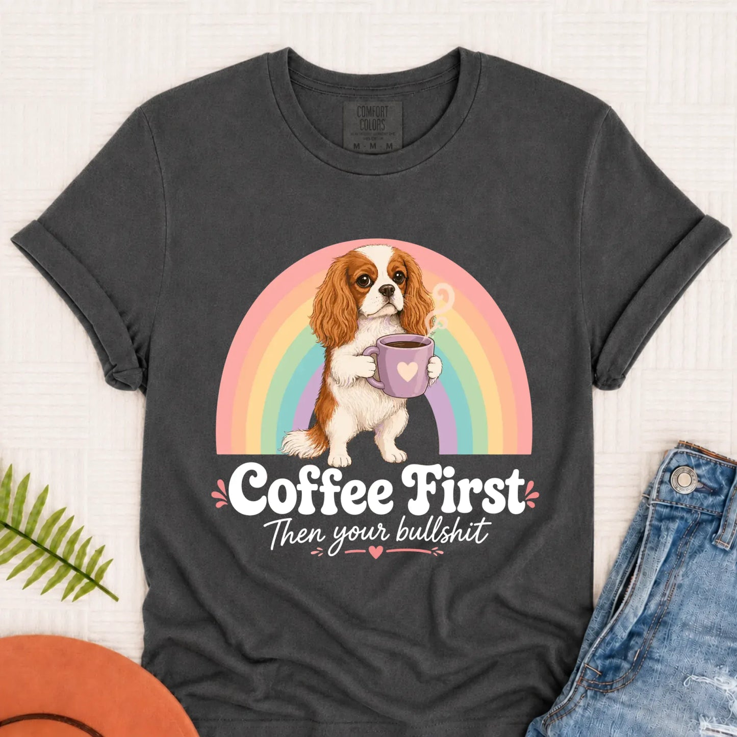 T-Shirt Pepper / S Custom Cavalier Coffee First Unisex TShirt