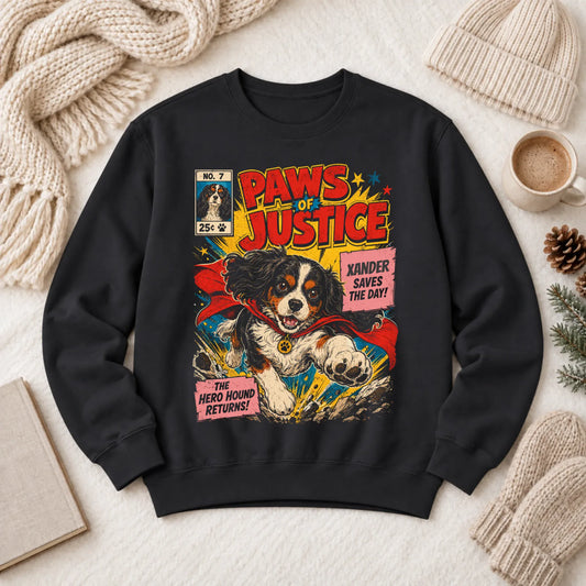 Sweatshirt Black / S Custom Cavalier Comic Book Hero Unisex Sweatshirt