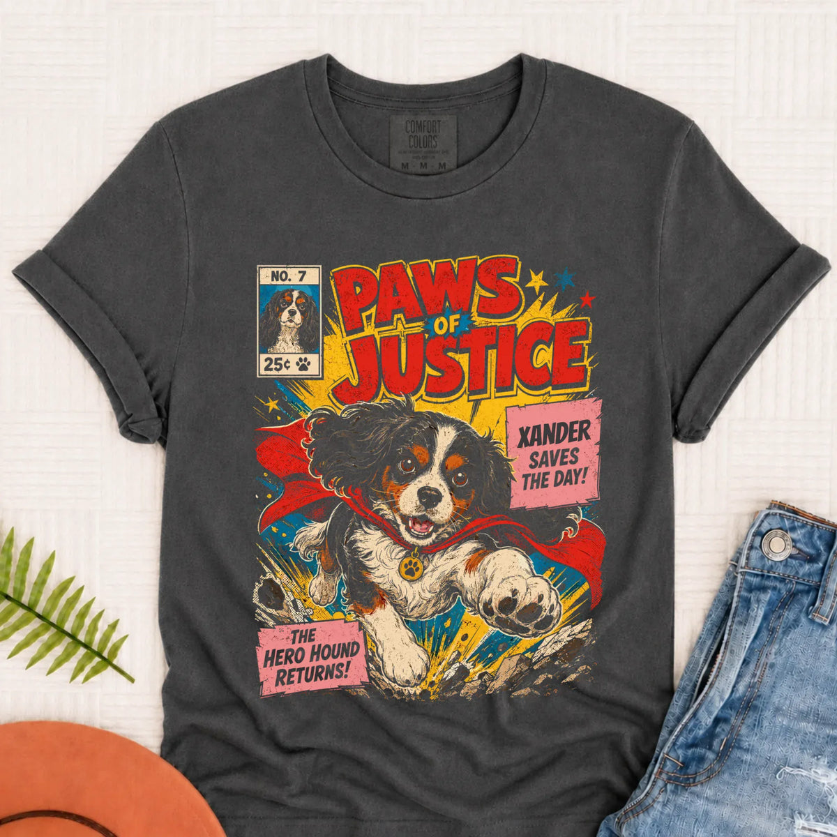 T-Shirt Pepper / S Custom Cavalier Comic Book Hero Unisex Tshirt
