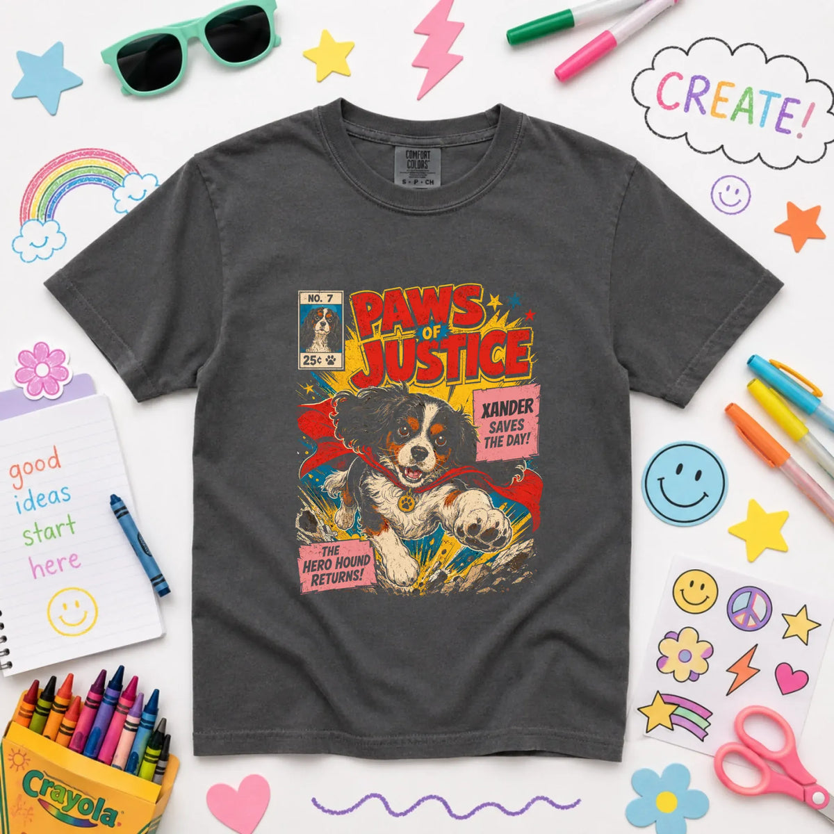 Youth Tshirt Pepper / XS Custom Cavalier Comic Book Hero Unisex YOUTH Tshirt