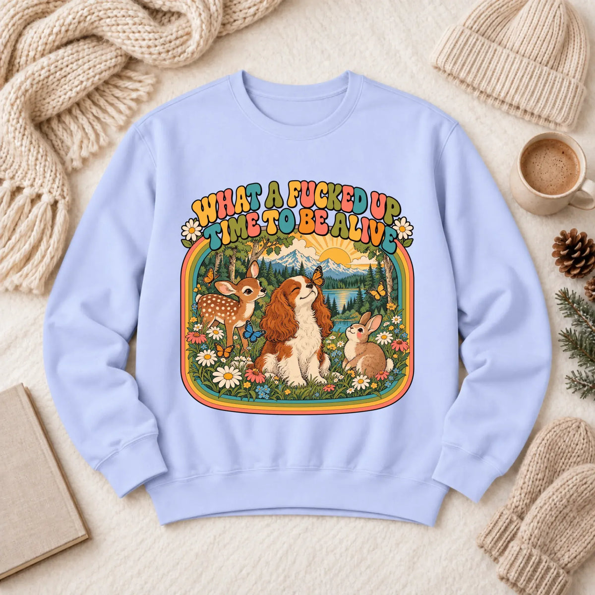 Custom Cavalier Crazy Time Funny Unisex Sweatshirt Hydrangea