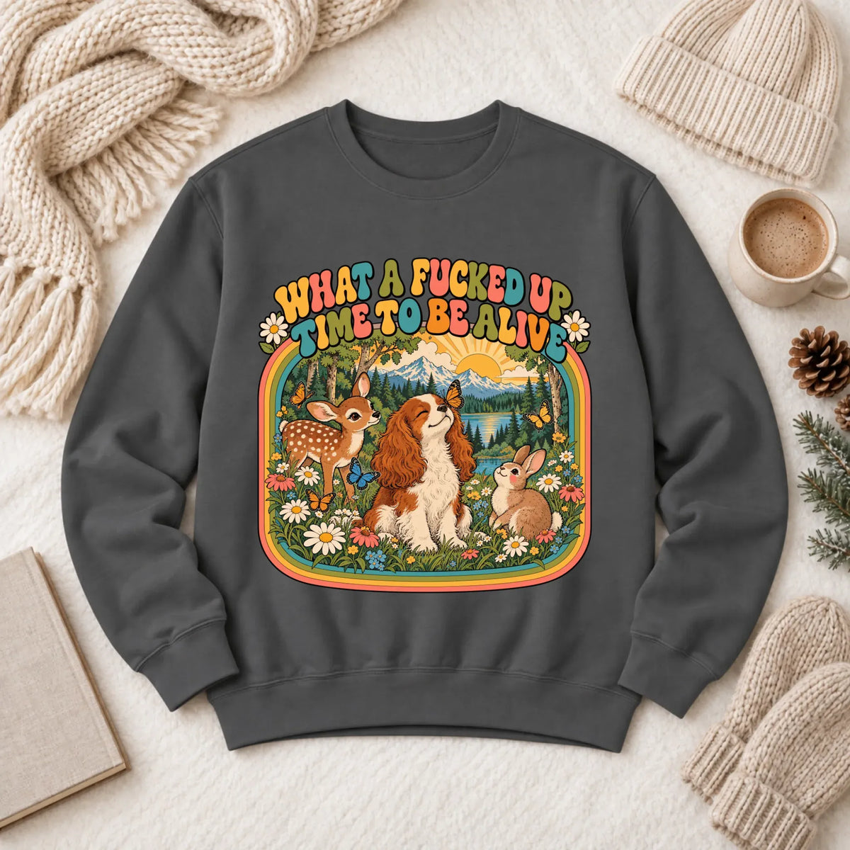 Custom Cavalier Crazy Time Funny Unisex Sweatshirt Pepper