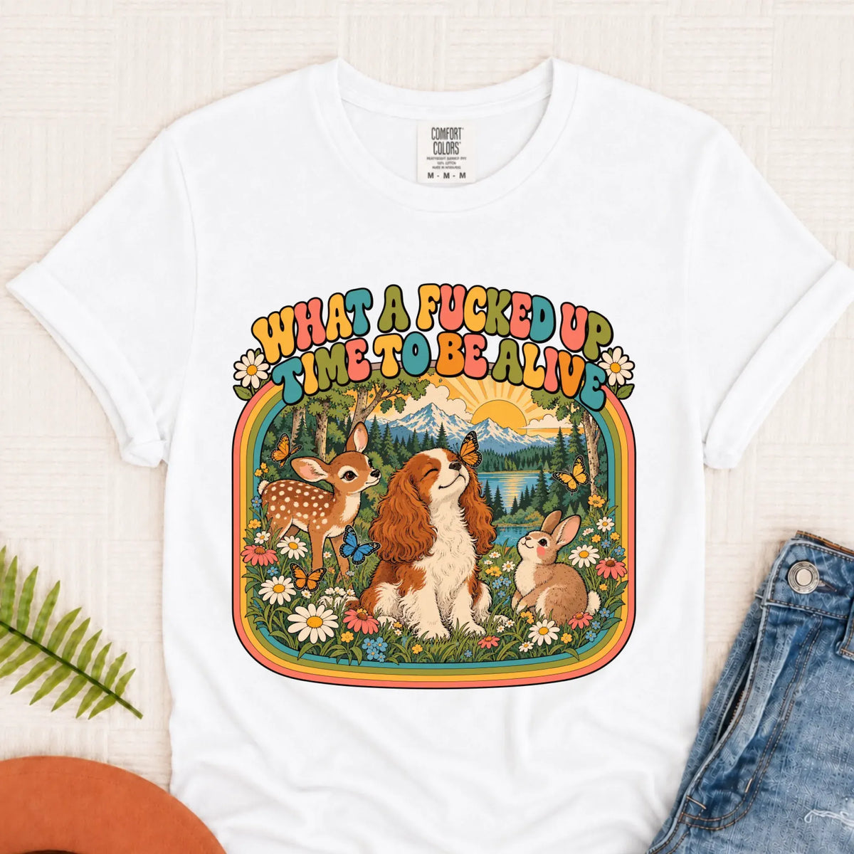 Custom Cavalier Crazy Time Funny Unisex Tshirt White