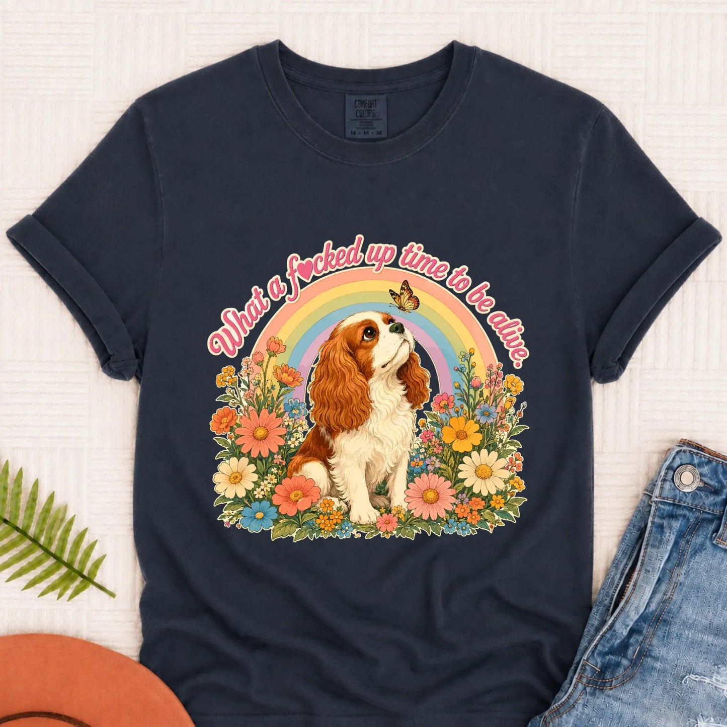 Custom Cavalier Crazy Time Unisex TShirt Navy