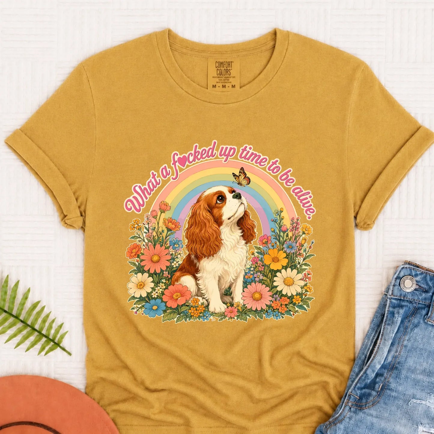 Custom Cavalier Crazy Time Unisex TShirt Mustard