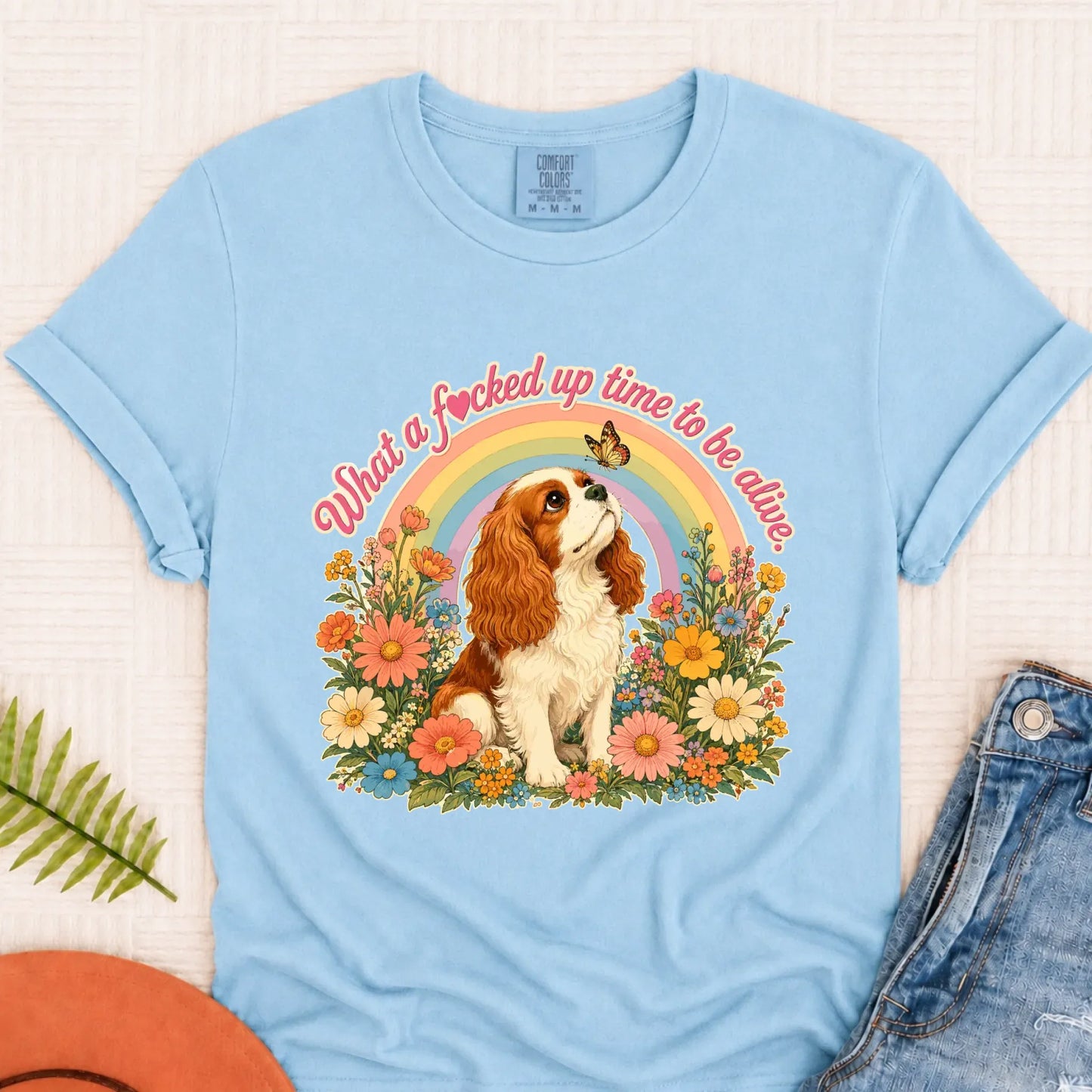 Custom Cavalier Crazy Time Unisex TShirt Chambray