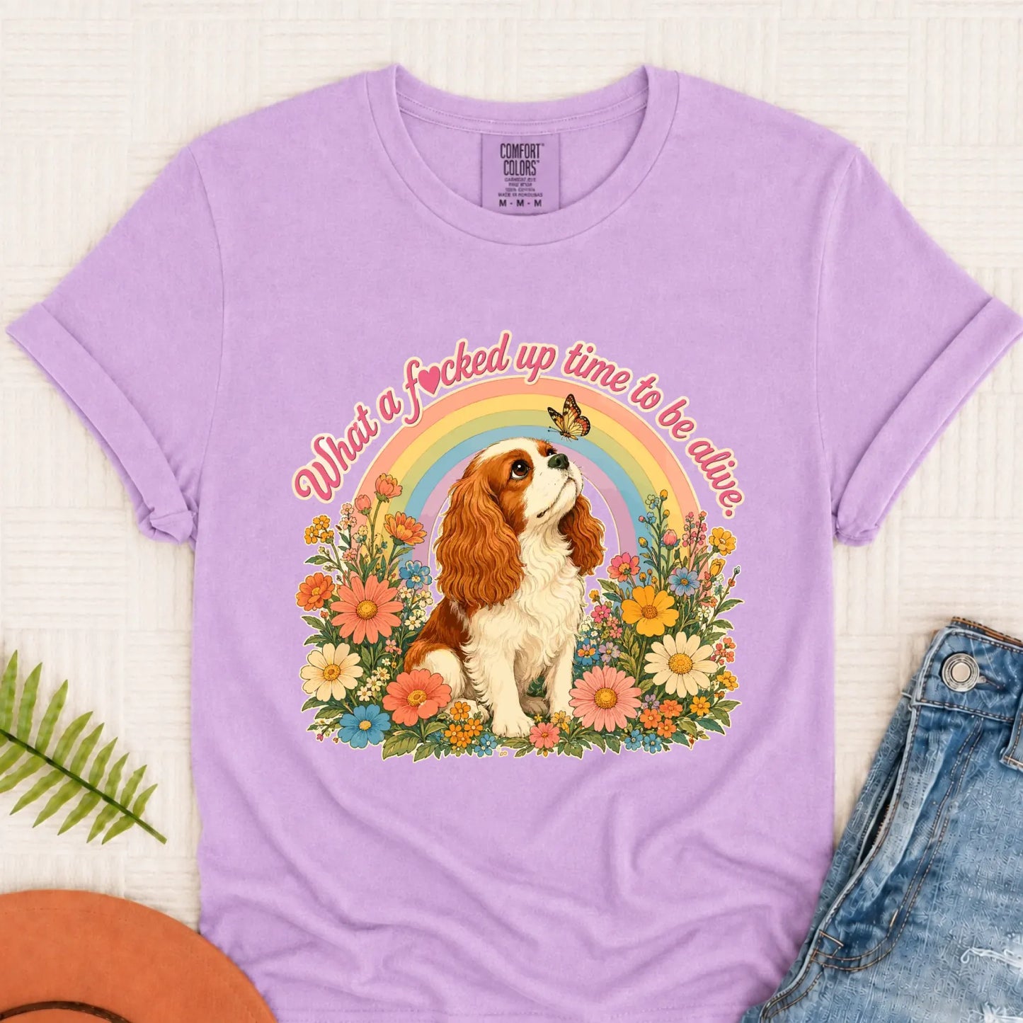 Custom Cavalier Crazy Time Unisex TShirt Orchid
