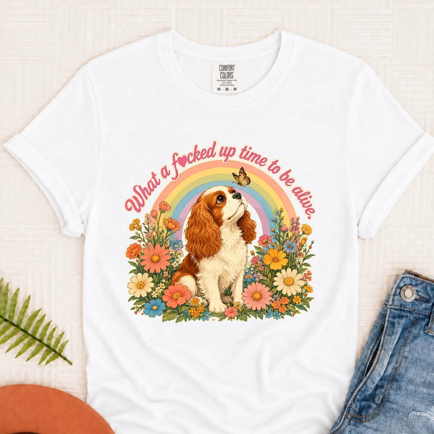Custom Cavalier Crazy Time Unisex TShirt White