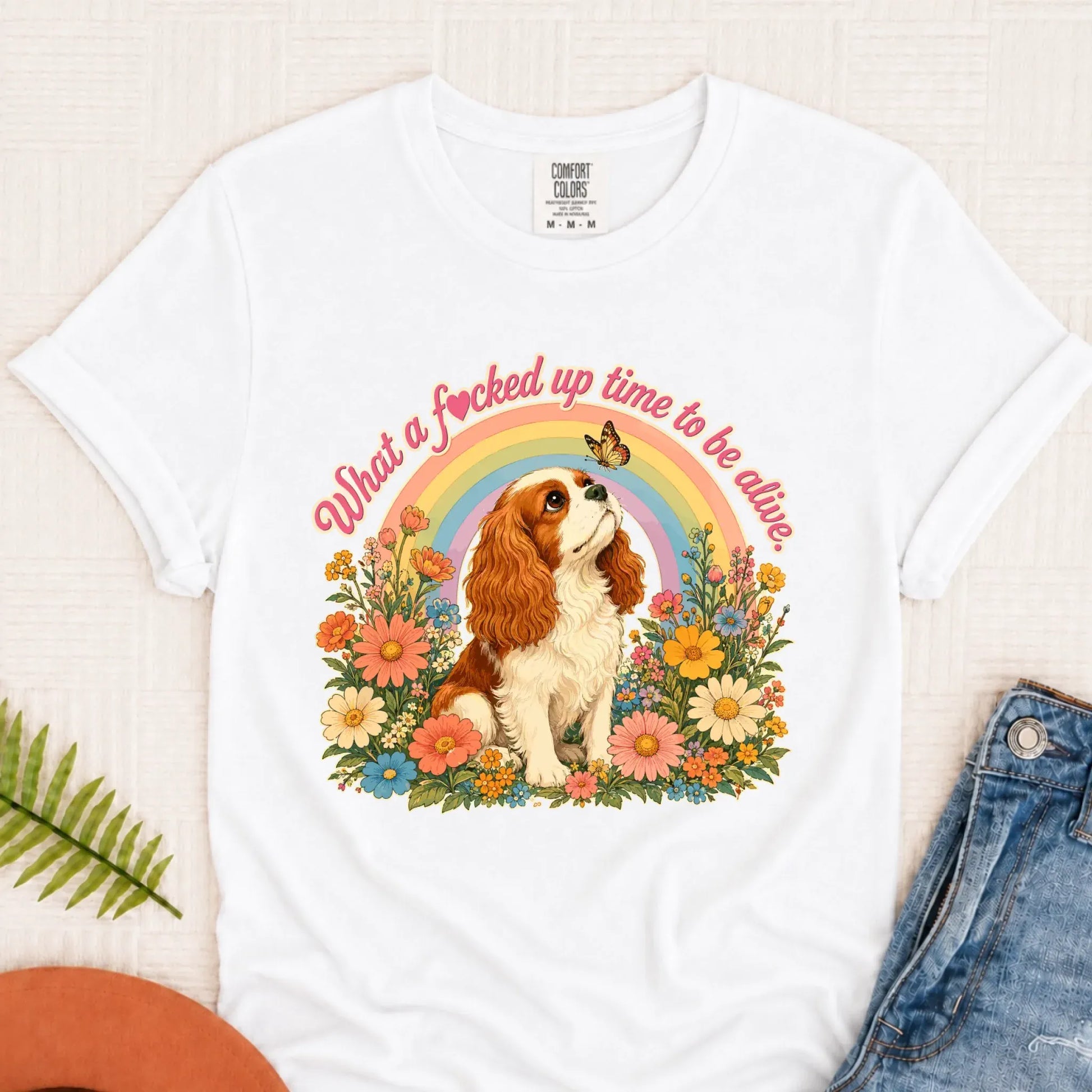 Custom Cavalier Crazy Time Unisex TShirt White