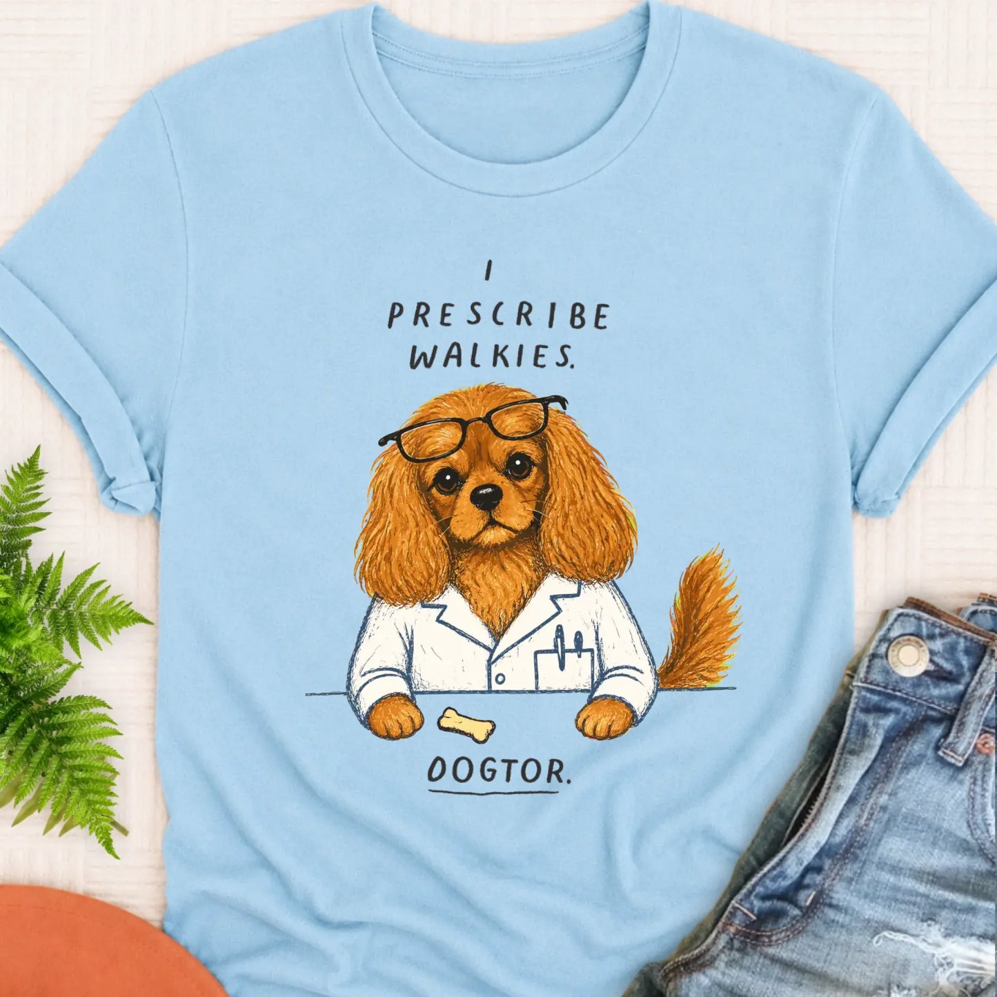 T-Shirt Chambray / S Custom Cavalier Doctor Walkies Unisex TShirt