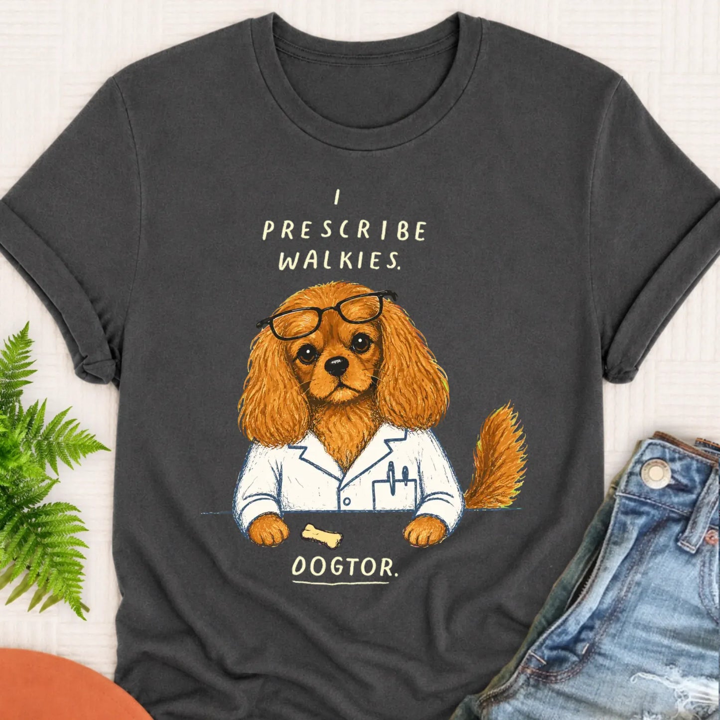 T-Shirt Pepper / S Custom Cavalier Doctor Walkies Unisex TShirt