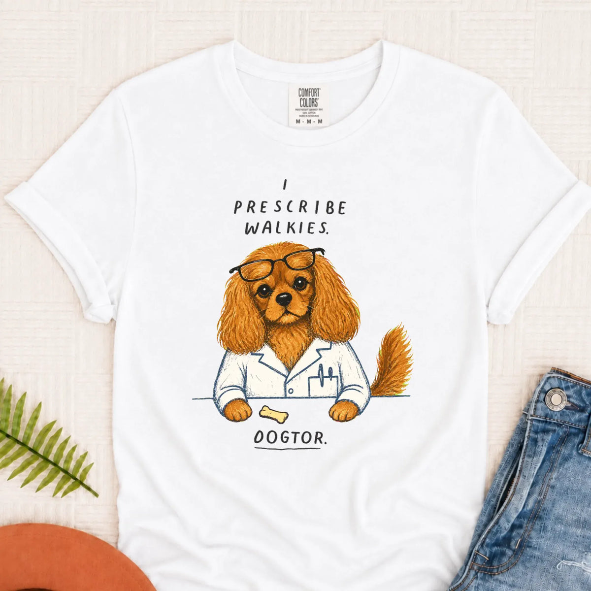 Custom Cavalier Doctor Walkies Unisex TShirt White