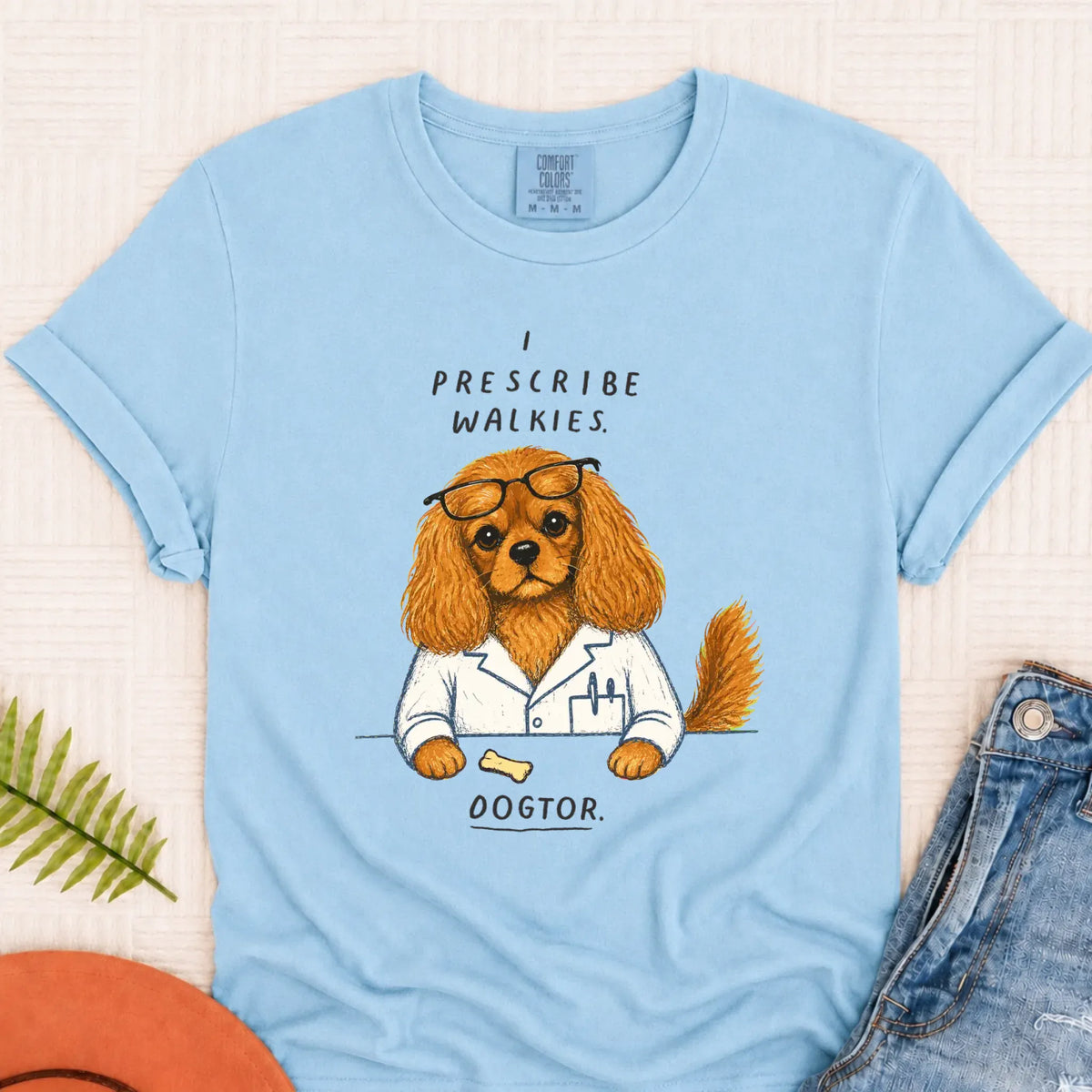 Custom Cavalier Doctor Walkies Unisex TShirt Chambray