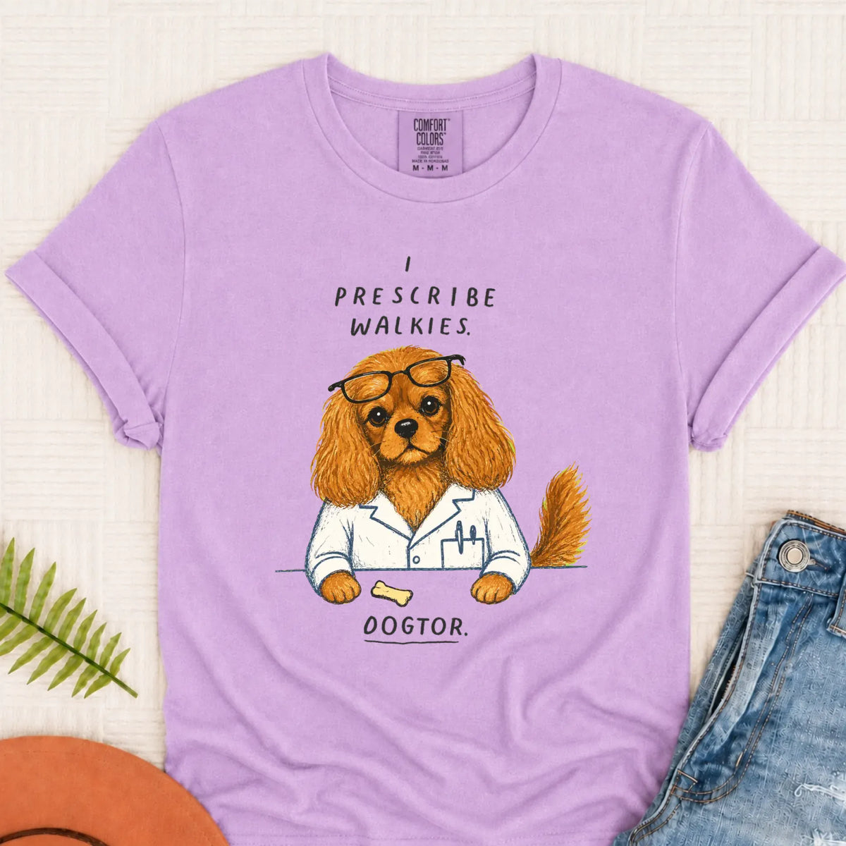 Custom Cavalier Doctor Walkies Unisex TShirt Orchid